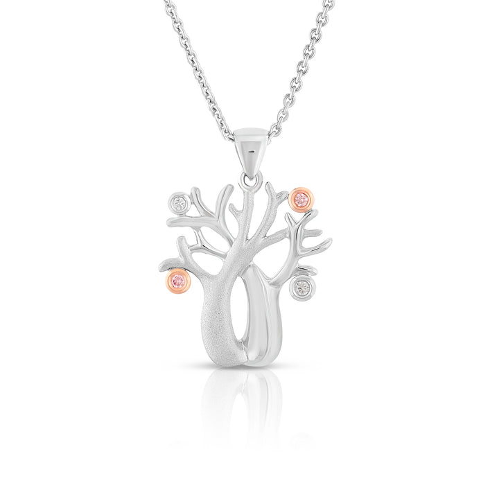 Double Pink Diamond Boab Pendant