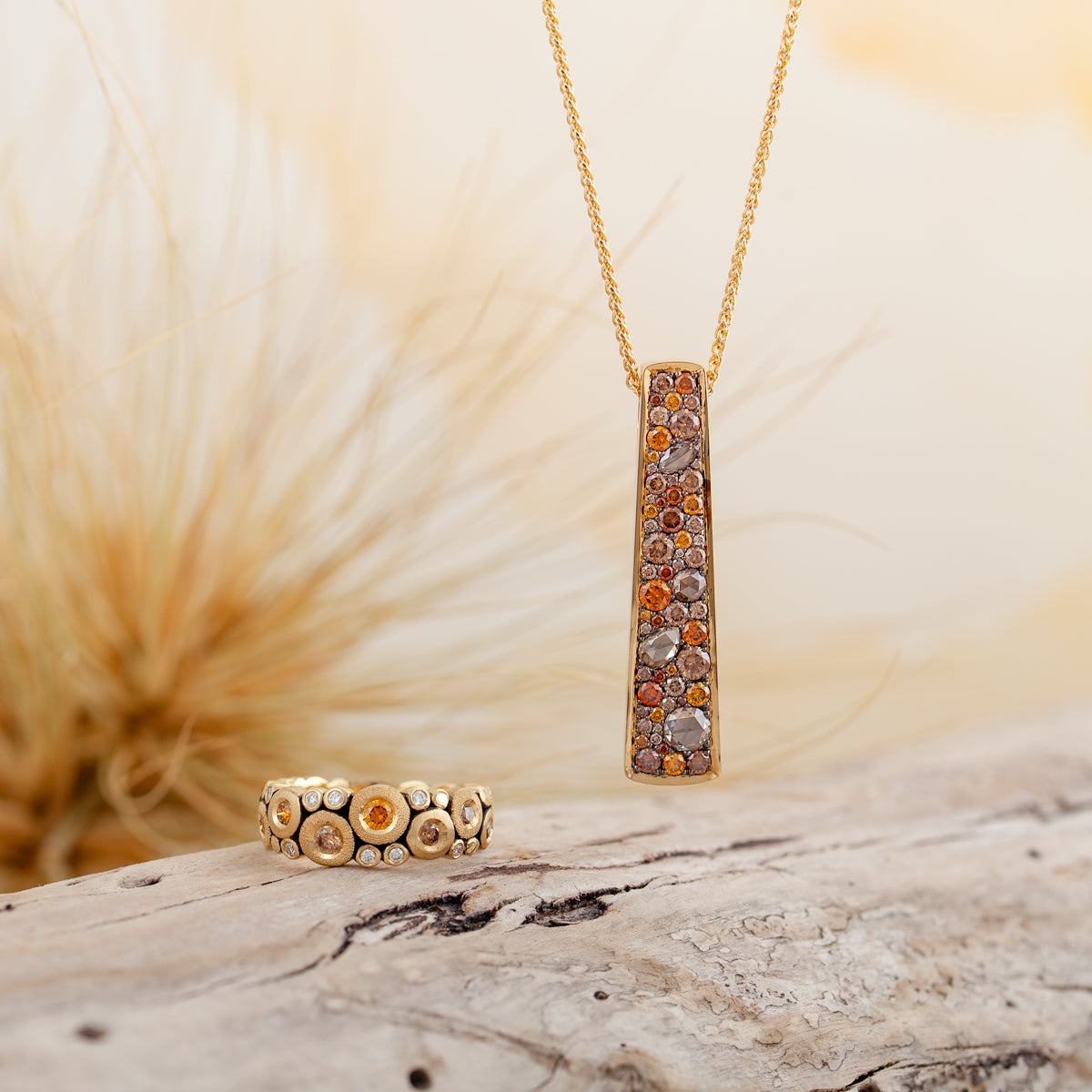 Ember Pendant & Pebble Ring