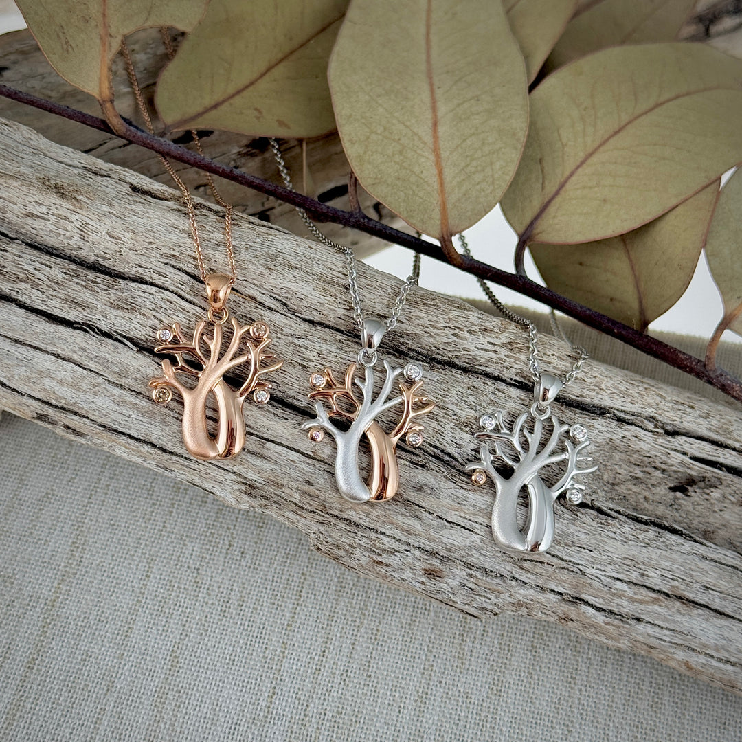 Double Boab Pendant Two Tone