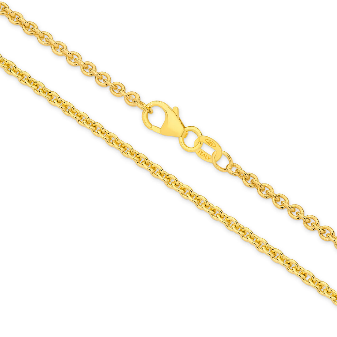 Sterling Silver Gold Plated Trace Chain 1.6mm