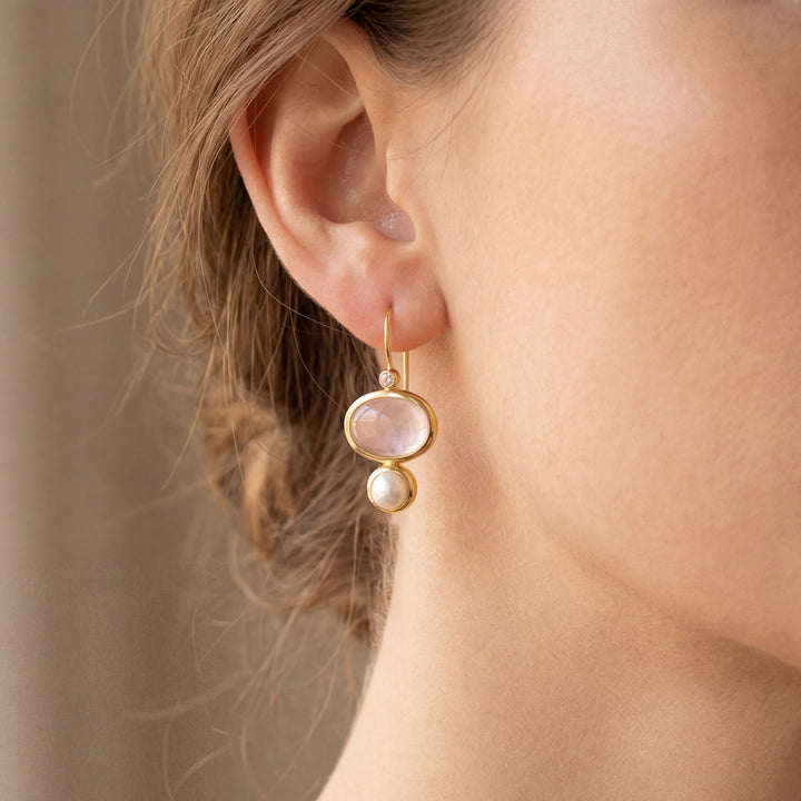Lagoon Earrings Rose Quartz