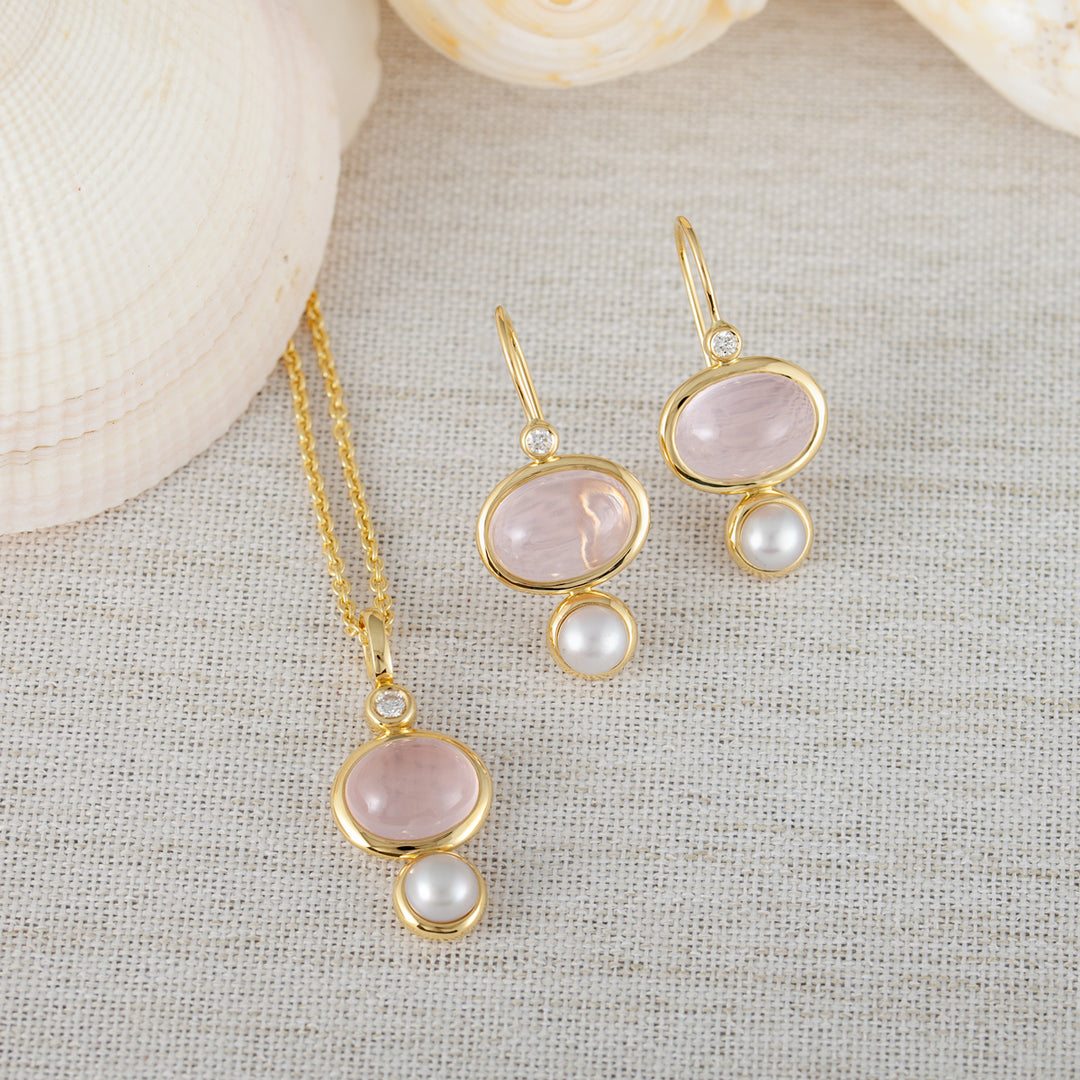 Lagoon Earrings Rose Quartz