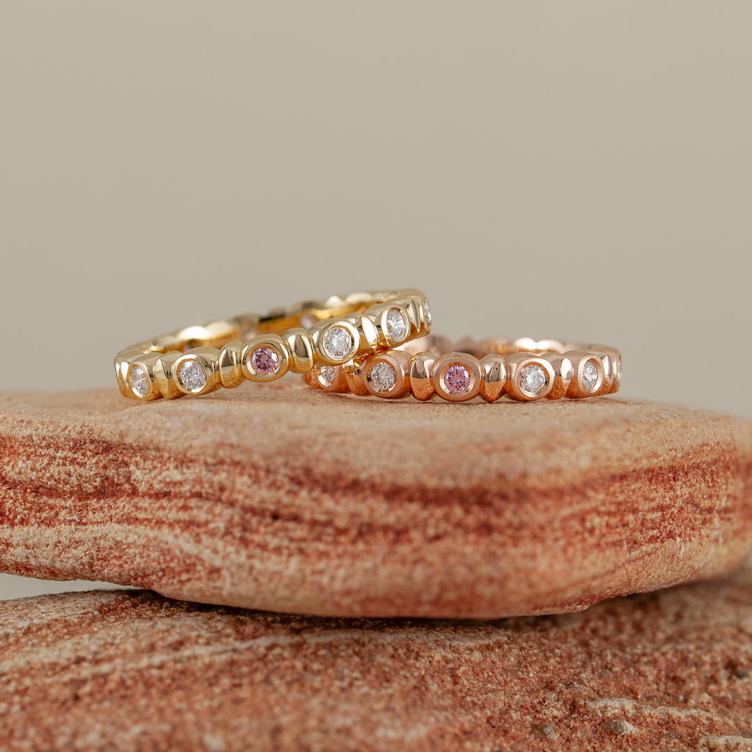 Pink Diamond Pebble Ring