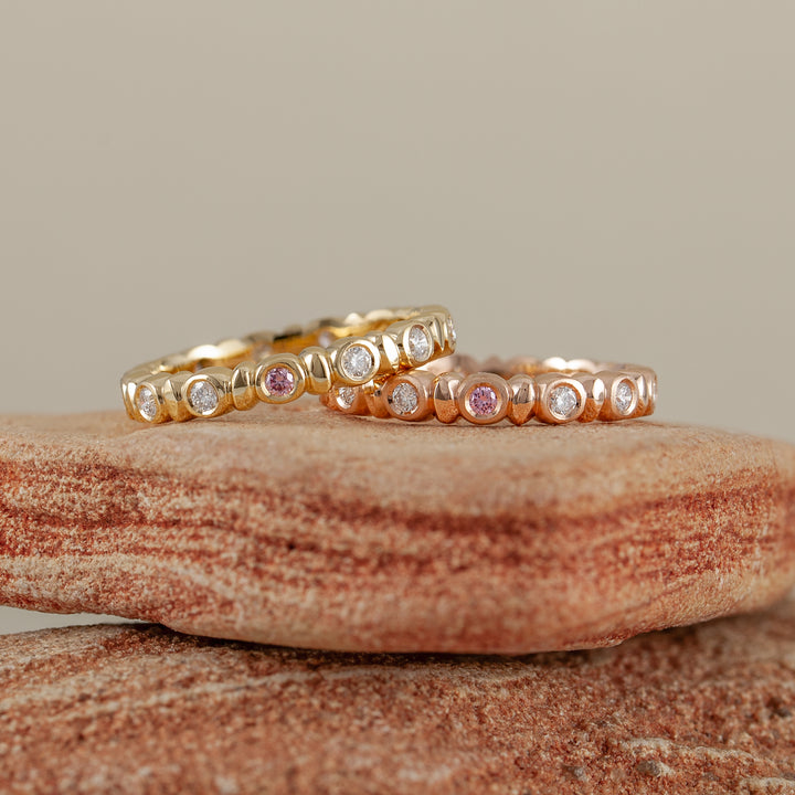 Pink Diamond Pebble Ring