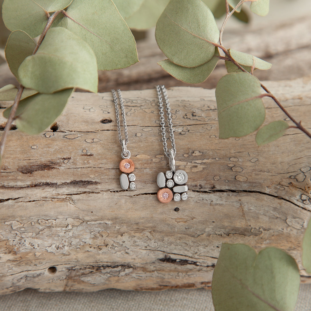 Petite Pebble Pink Diamond Pendant